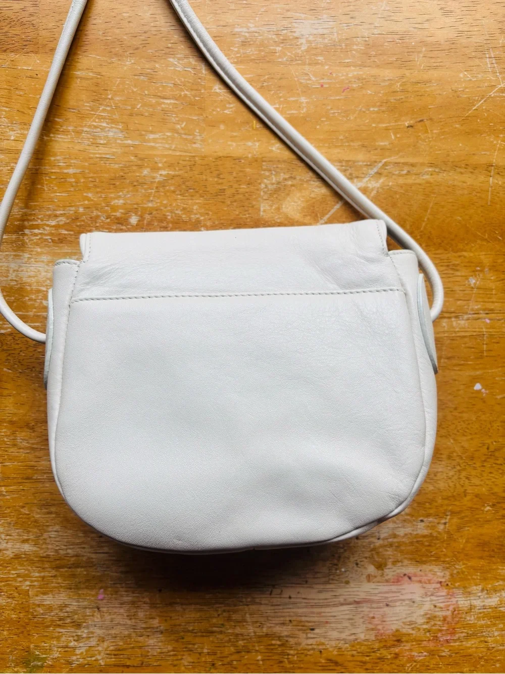 Etienne Aigner White Leather Crossbody Saddle Bag